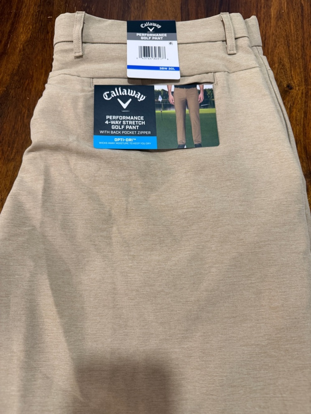 NWT Callaway Tan Performance 4-Way Stretch Golf Pants 38x30